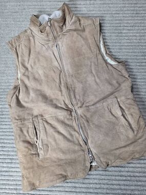 Peter Millar Featherweight 100% Lamb Suede Vest Cashmere Silk Sand Mens Medium